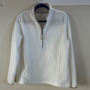 Women's White Half-Zip Sweater